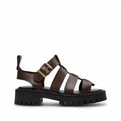 LÄST NEW IN Daphny Brown Leather Chunky Sandals