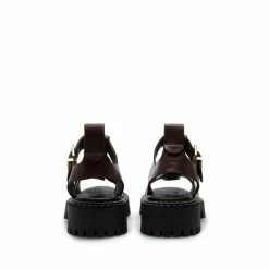 LÄST NEW IN Daphny Brown Leather Chunky Sandals