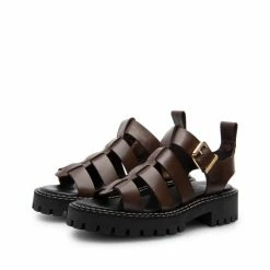 LÄST NEW IN Daphny Brown Leather Chunky Sandals
