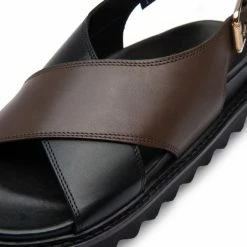 LÄST Diana Black Brown Leather Chunky Sandals NEW IN