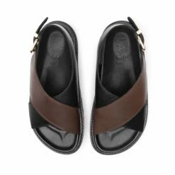 LÄST Diana Black Brown Leather Chunky Sandals NEW IN