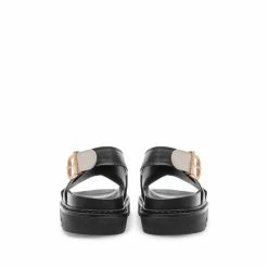 LÄST NEW IN Diana Black Off White Leather Chunky Sandals