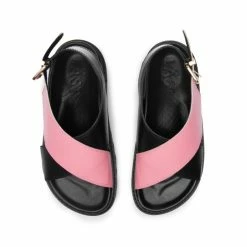 LÄST NEW IN Diana Black Pink Leather Chunky Sandals