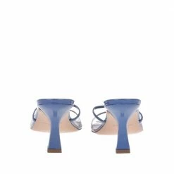 FABIO RUSCONI SHOES Diba Patent Sky Blue Vinyl Mules
