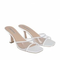 FABIO RUSCONI Diba Patent White Vinyl Mules