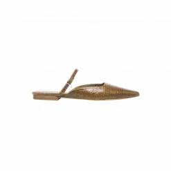 FLATTERED Dolores Cognac Croco Nappa Flat Mules
