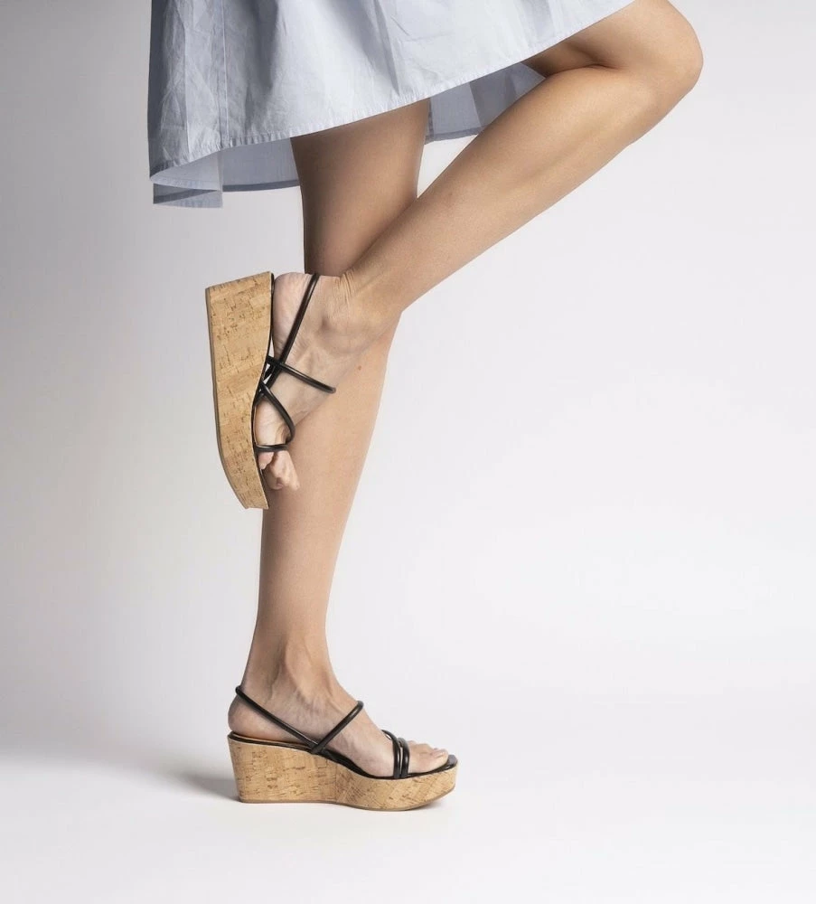 FABIO RUSCONI Effe Black Cork Platform Sandals SHOES 2 FABIO RUSCONI Effe Black Cork Platform Sandals SHOES