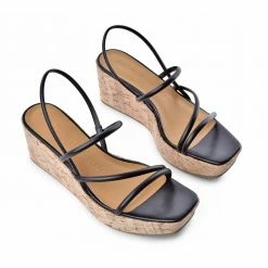 FABIO RUSCONI Effe Black Cork Platform Sandals SHOES 12 FABIO RUSCONI Effe Black Cork Platform Sandals SHOES