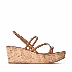 FABIO RUSCONI SHOES Effe Cognac Cork Platform Sandals