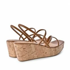 FABIO RUSCONI SHOES Effe Cognac Cork Platform Sandals