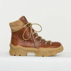 BLUEONBLUE SHOES Eliosa Crocco Brown