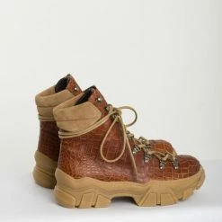 BLUEONBLUE SHOES Eliosa Crocco Brown