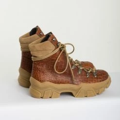 BLUEONBLUE SHOES Eliosa Crocco Brown