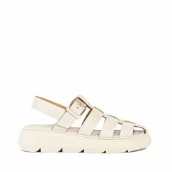 BUKELA Elisa Beige Leather Chunky Sandals