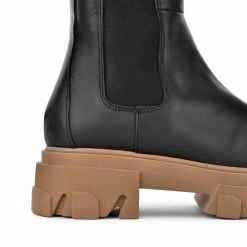 BUKELA SHOES Ella Black Brown Leather Combat Boots