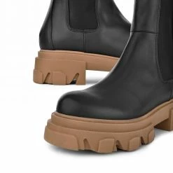 BUKELA SHOES Ella Black Brown Leather Combat Boots