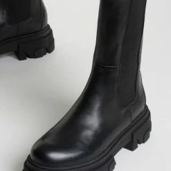BUKELA Ella Black Leather Combat Boots SHOES