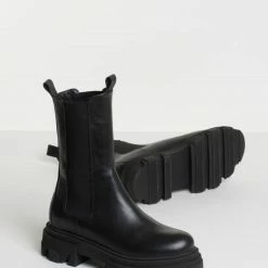 BUKELA Ella Black Leather Combat Boots SHOES
