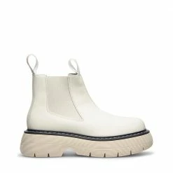 LÄST Ella Off White Leather Chelsea Boots SHOES