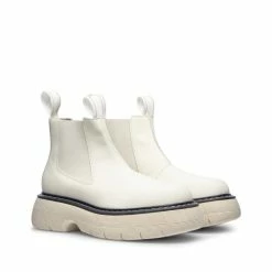 LÄST Ella Off White Leather Chelsea Boots SHOES