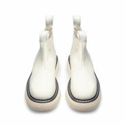 LÄST Ella Off White Leather Chelsea Boots SHOES