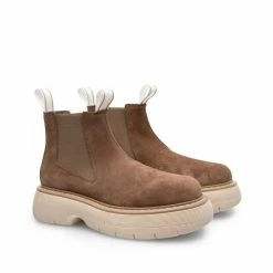 LÄST Ella Taupe Suede Leather Chelsea Boots SHOES