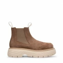 LÄST Ella Taupe Suede Leather Chelsea Boots SHOES