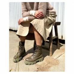 BUKELA SHOES Elliot Cactus Leather Combat Boots