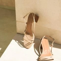 FLATTERED Elsa Leather Sand Heeled Sandals