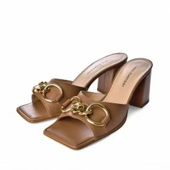 FABIO RUSCONI Elsa Tan Leather Sandals