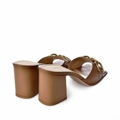 FABIO RUSCONI Elsa Tan Leather Sandals