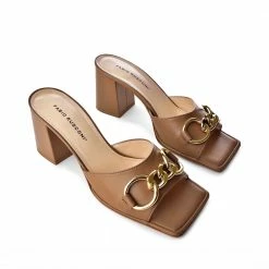 FABIO RUSCONI Elsa Tan Leather Sandals