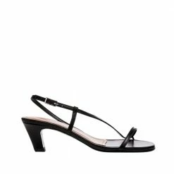 FLATTERED Emma Leather Black Heeled Sandals