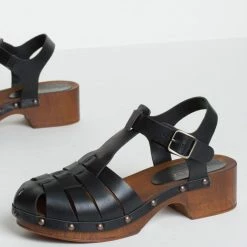 BUKELA Emmi Black Leather Clogs NEW IN