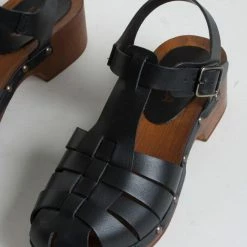 BUKELA Emmi Black Leather Clogs NEW IN