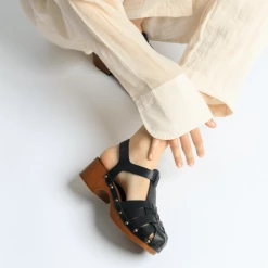 BUKELA Emmi Black Leather Clogs NEW IN