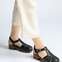 BUKELA Emmi Black Leather Clogs NEW IN