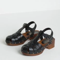 BUKELA Emmi Black Leather Clogs NEW IN