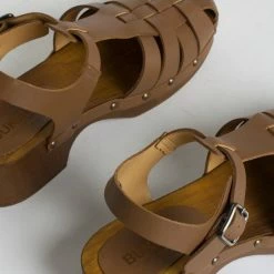 BUKELA Emmi Brown Leather Clogs