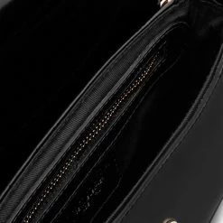 AKAADA NEW IN Ena Black Semi Patent Leather Shoulder Bag