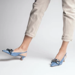 AKAADA Erity Light Blue Naplak Slingback Pumps SHOES