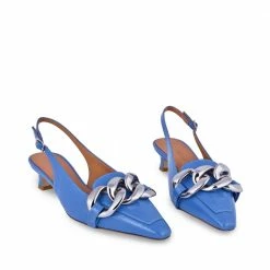 AKAADA Erity Light Blue Naplak Slingback Pumps SHOES