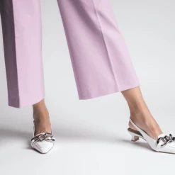 AKAADA Erity White Naplak Slingback Pumps SHOES