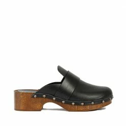 BUKELA Ester Black Studded Leather Clogs NEW IN