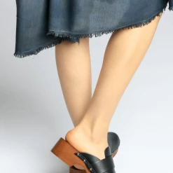 BUKELA Ester Black Studded Leather Clogs NEW IN