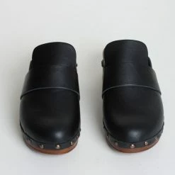 BUKELA Ester Black Studded Leather Clogs NEW IN
