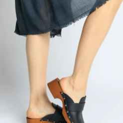 BUKELA Ester Black Studded Leather Clogs NEW IN