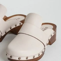 BUKELA Ester Milk Studded Leather Clogs