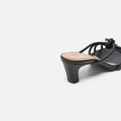 FLATTERED Eunice Leather Black Heeled Sandals