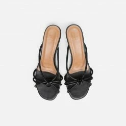 FLATTERED Eunice Leather Black Heeled Sandals